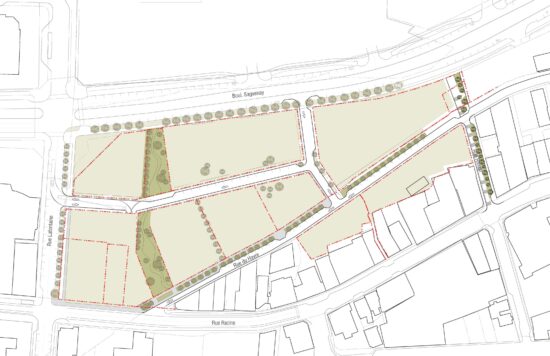 Plan des lots de la zone Ferrovaire